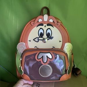 Loungefly Beauty and the beast clock cogsworth backpack